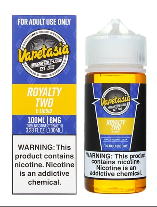 Vapetasia Series E-Liquid (Freebase) | 100mL | 6mg | Royalty Two with packaging