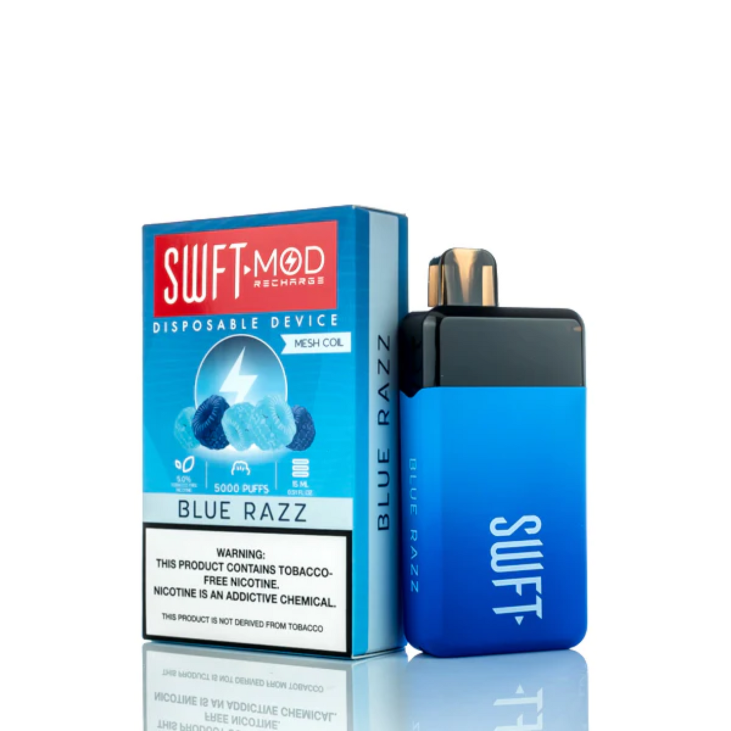 SWFT Mod Disposable | 5000 Puffs | 15mL | 50mg | MOQ 10 | Blue Razz with Packaging