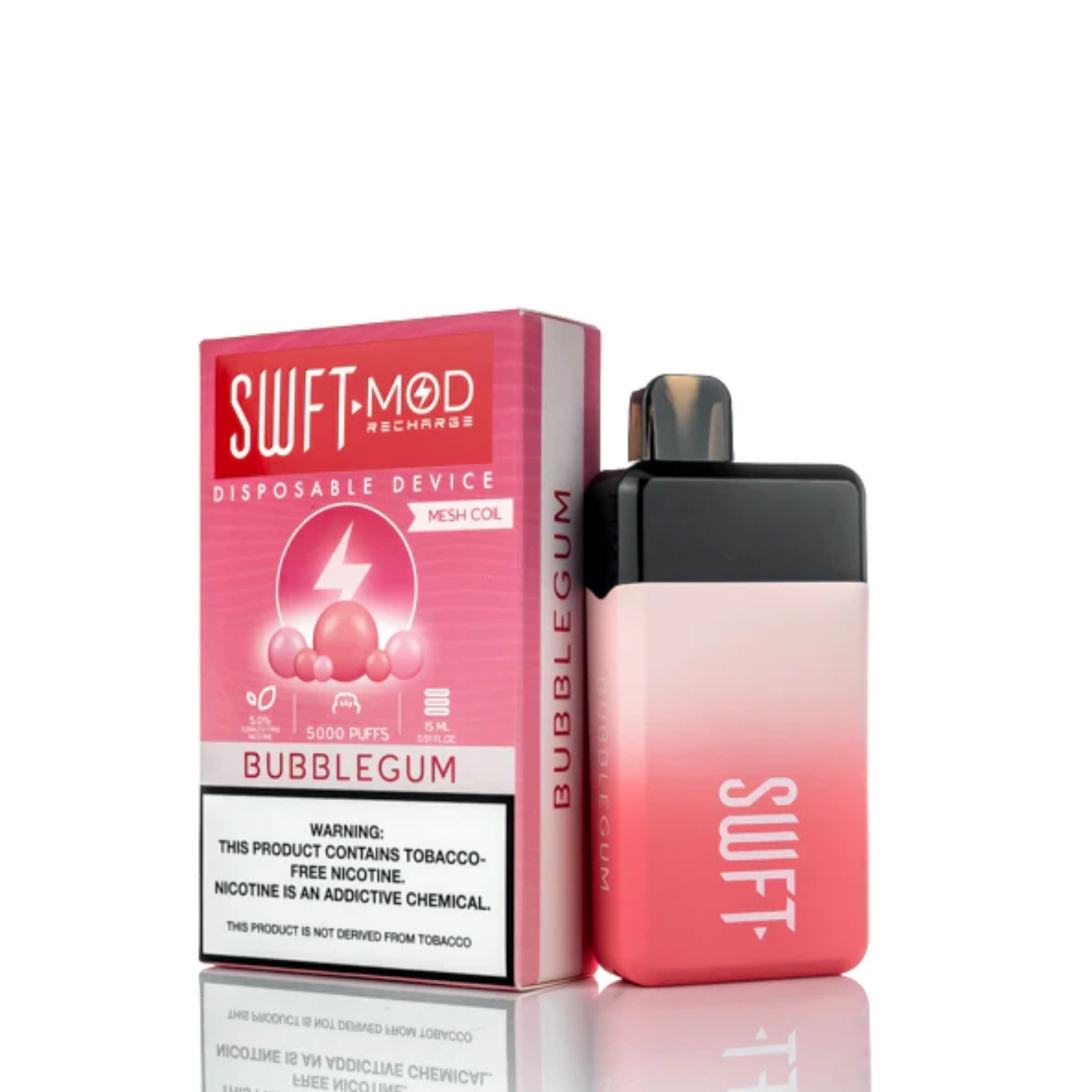 SWFT Mod Disposable | 5000 Puffs | 15mL | 50mg | MOQ 10 | Bubble Gum with Packaging