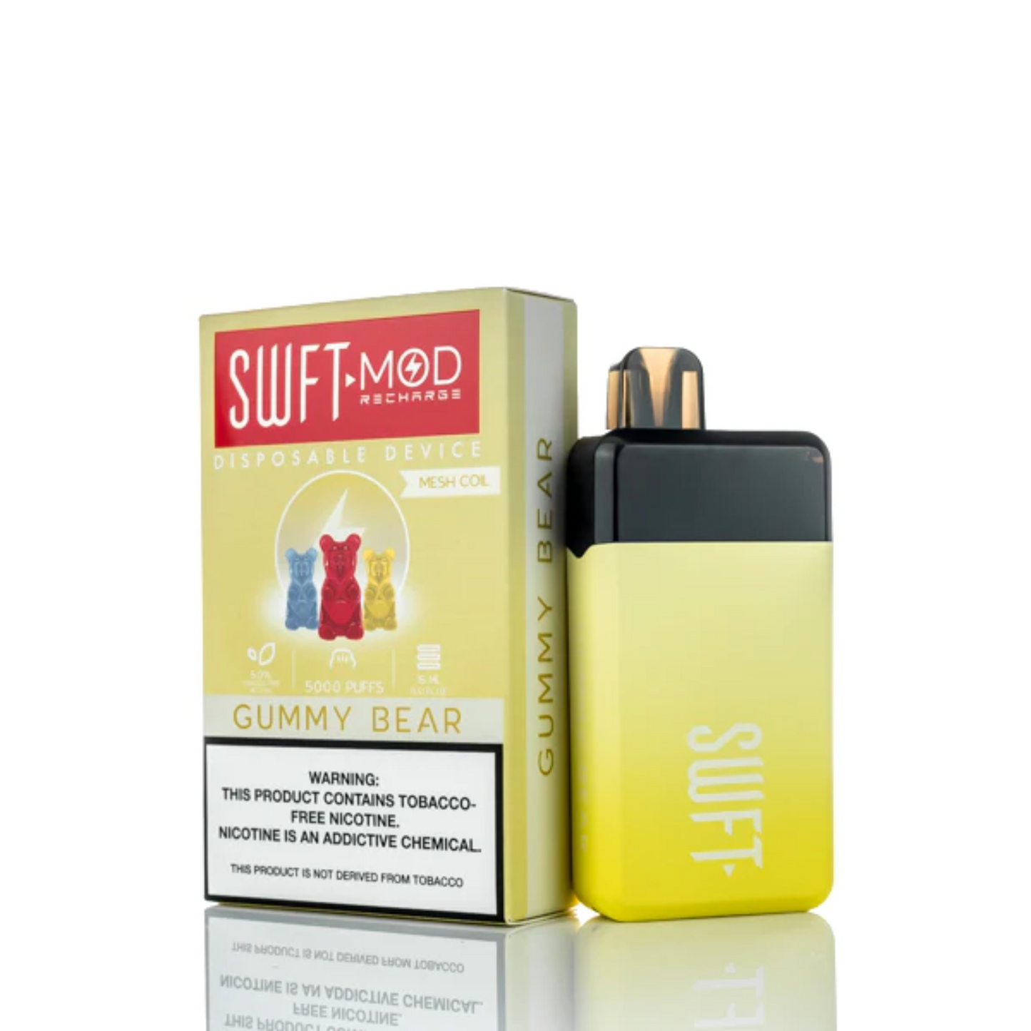 SWFT Mod Disposable | 5000 Puffs | 15mL | 50mg | MOQ 10 | Gummy Bear with Packaging