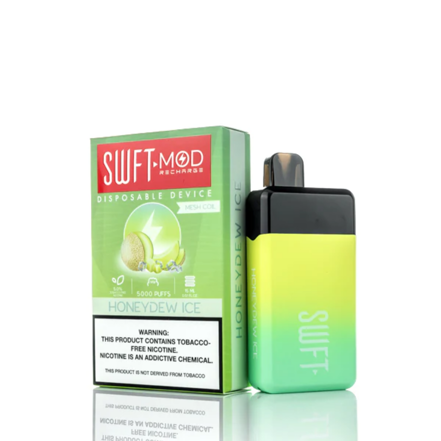 SWFT Mod Disposable | 5000 Puffs | 15mL | 50mg | MOQ 10 | Honeydew Ice with  Packaging