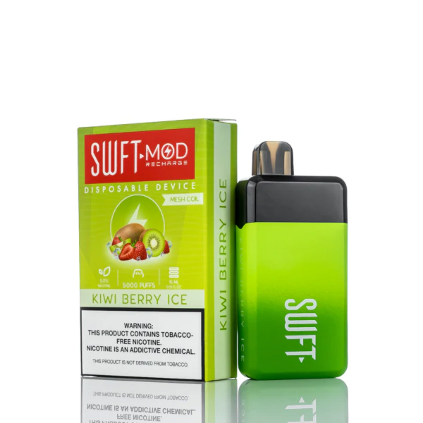 SWFT Mod Disposable | 5000 Puffs | 15mL | 50mg | MOQ 10 | Kiwi Berry Ice with Packaging