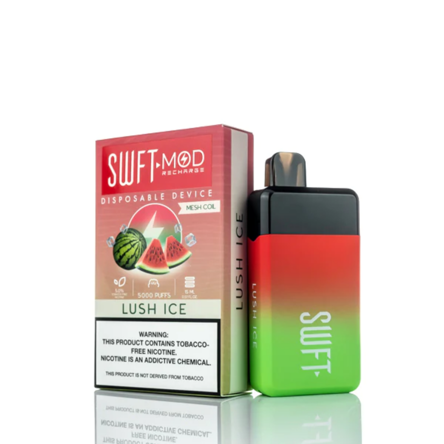 SWFT Mod Disposable | 5000 Puffs | 15mL | 50mg | MOQ 10 | Lush Ice with Packaging