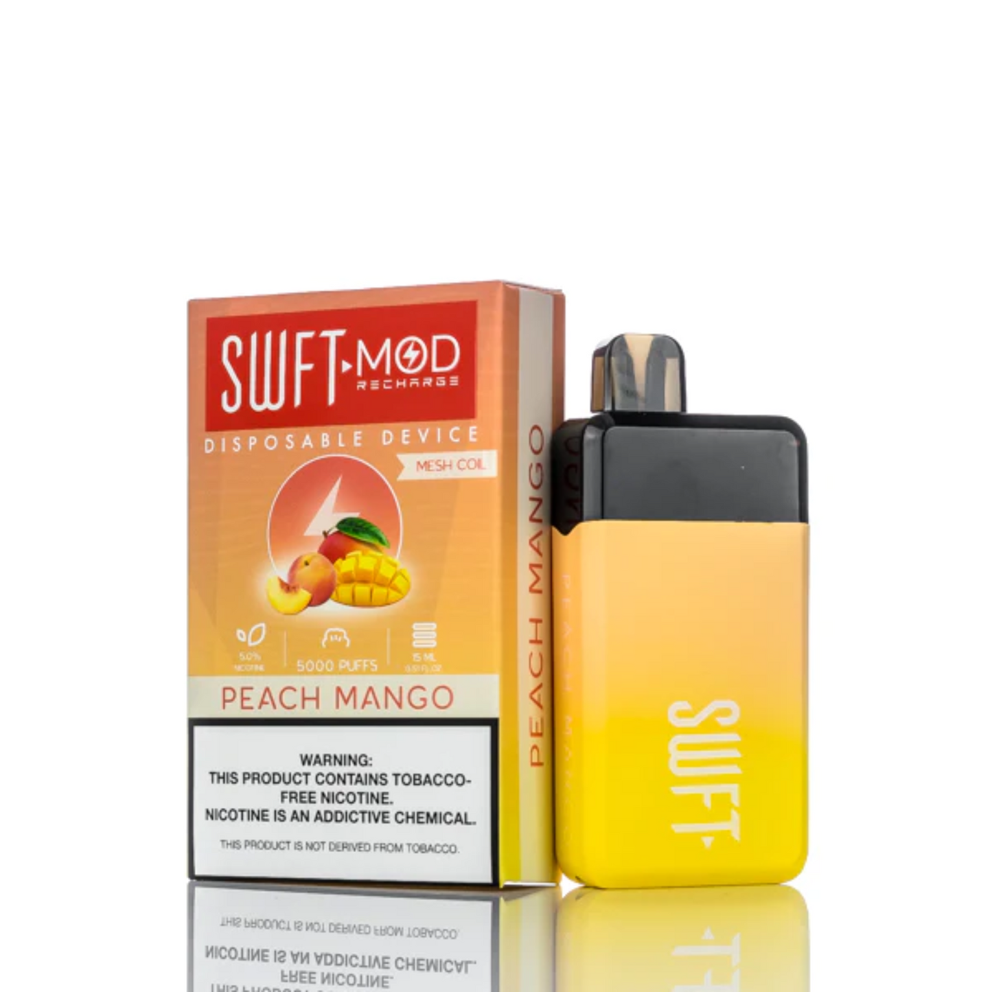 SWFT Mod Disposable | 5000 Puffs | 15mL | 50mg | MOQ 10 | Peach Mango with Packaging