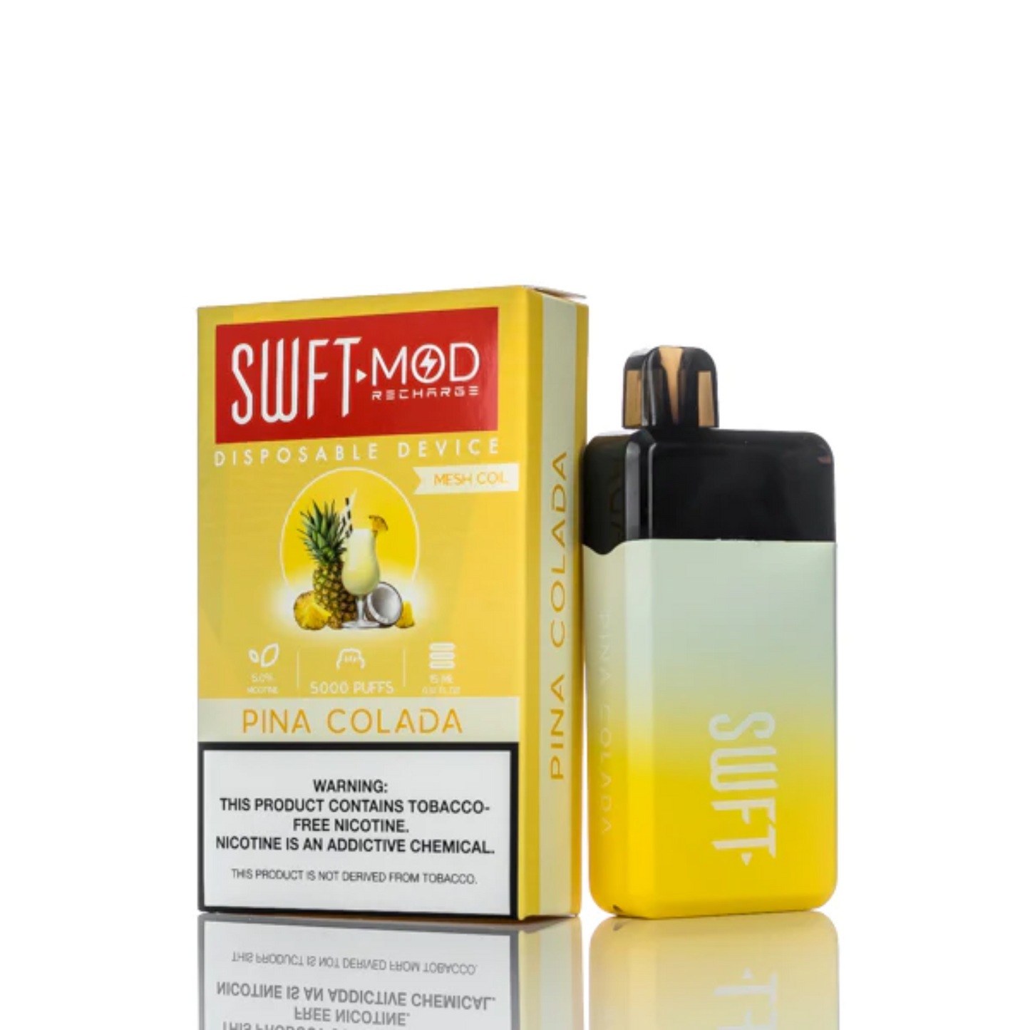 SWFT Mod Disposable | 5000 Puffs | 15mL | 50mg | MOQ 10 | Pina Colada with Packaging