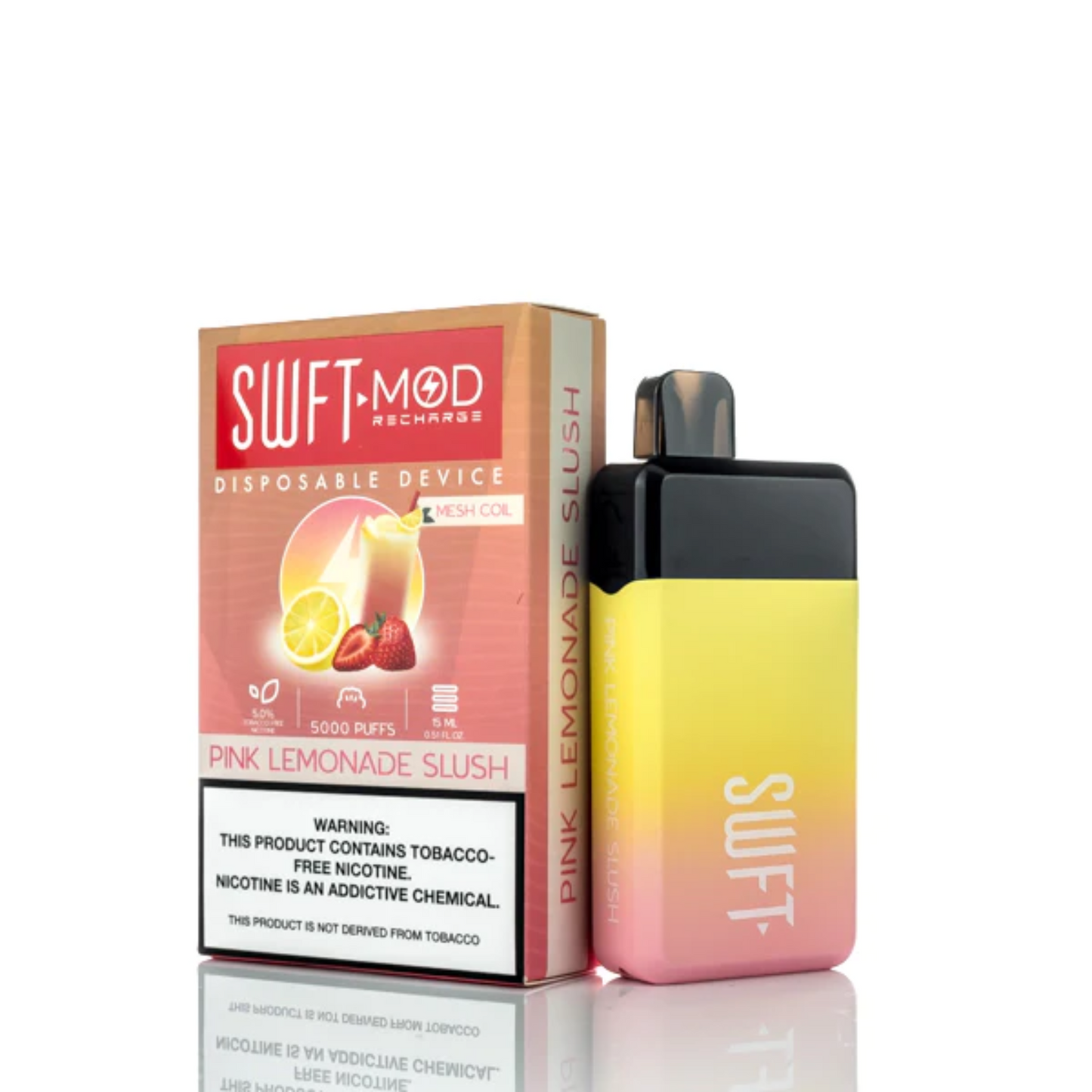 SWFT Mod Disposable | 5000 Puffs | 15mL | 50mg | MOQ 10 | Pink Lemonade Slush with Packaging