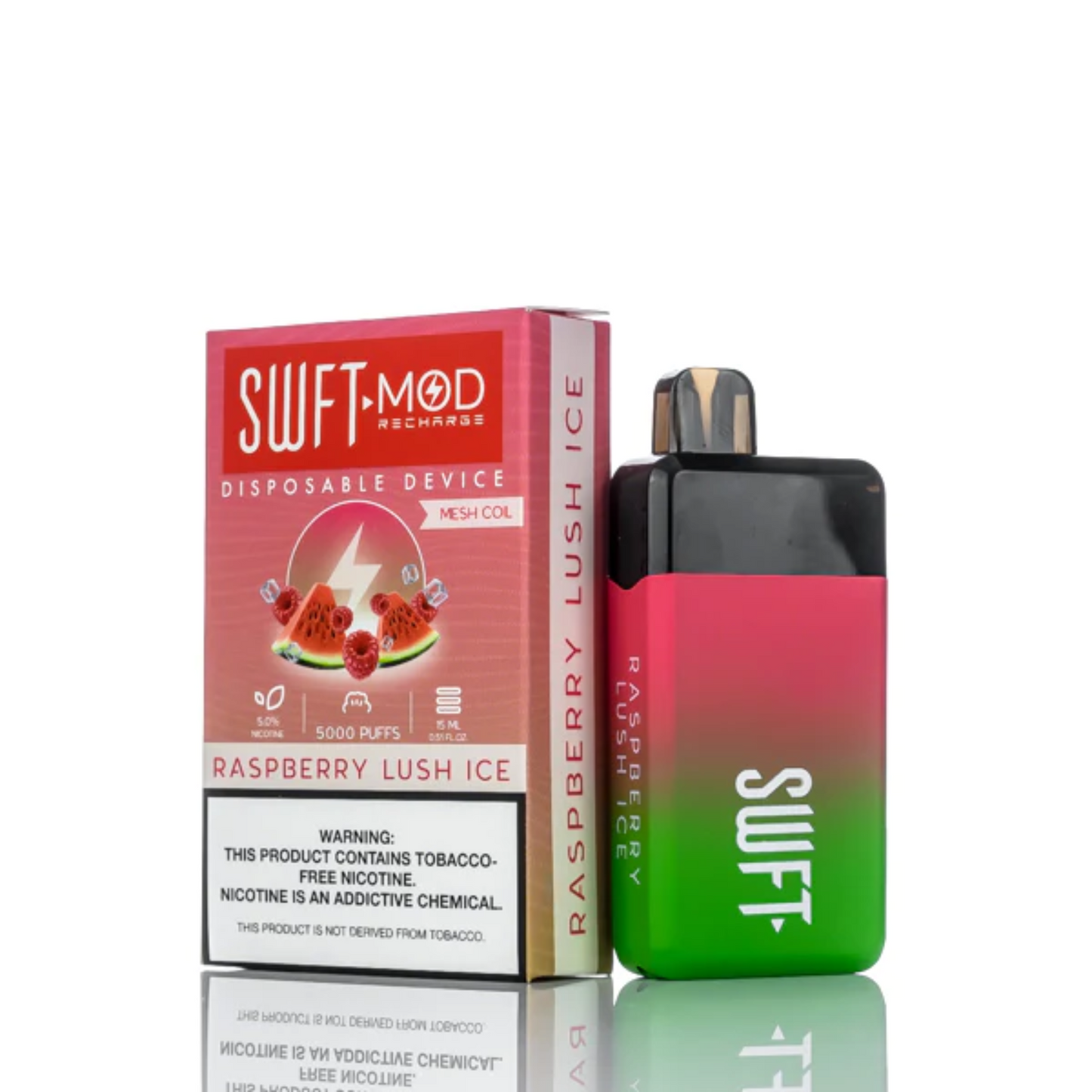 SWFT Mod Disposable | 5000 Puffs | 15mL | 50mg | MOQ 10 | Strawberry Lush Ice with Packaging