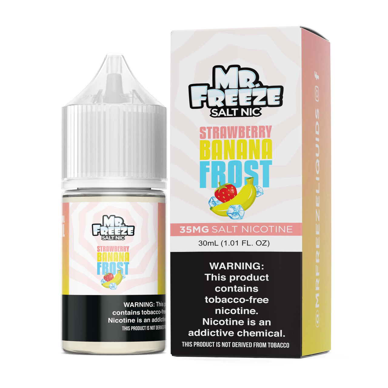 Mr. Freeze TFN Salt Series E-Liquid | 30mL | 35mg | Salt Nic | Strawberry Banana Frost with packaging