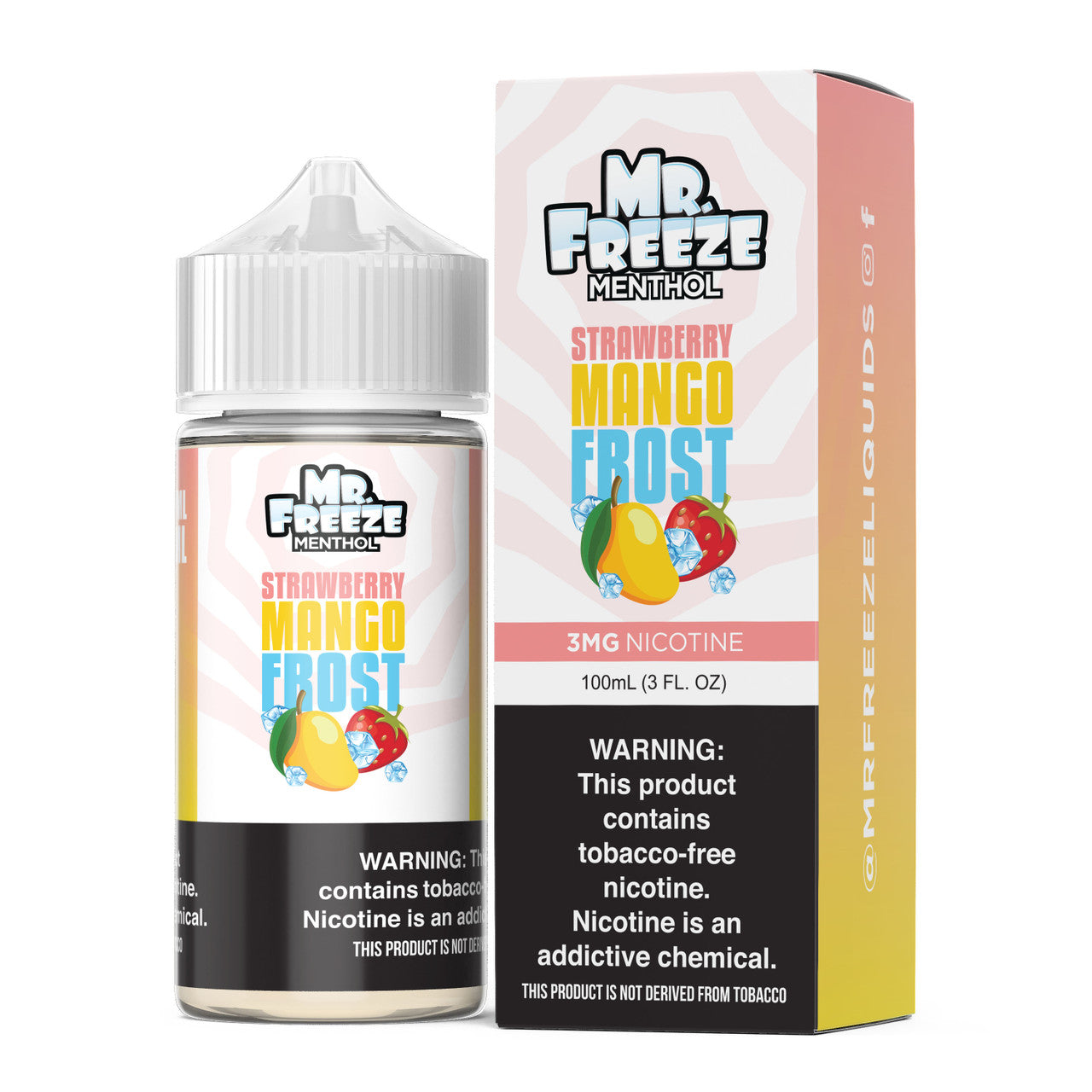 Mr. Freeze TFN Series E-Liquid | 100mL | 3mg | Freebase | Strawberry Mango with packaging