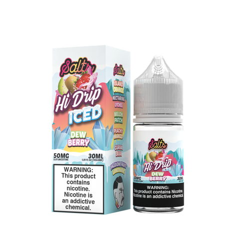 Hi-Drip Salt Series E-Liquid | 30mL | 50mg | (Salt Nic) | DewBerry Iced with packaging