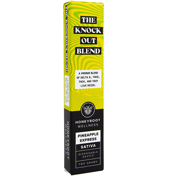 Honeyroot Knock Out Blend Disposable | 2-Gram Delta-8/ THC-O/ THC-H/ THC-P/ Live Resin
