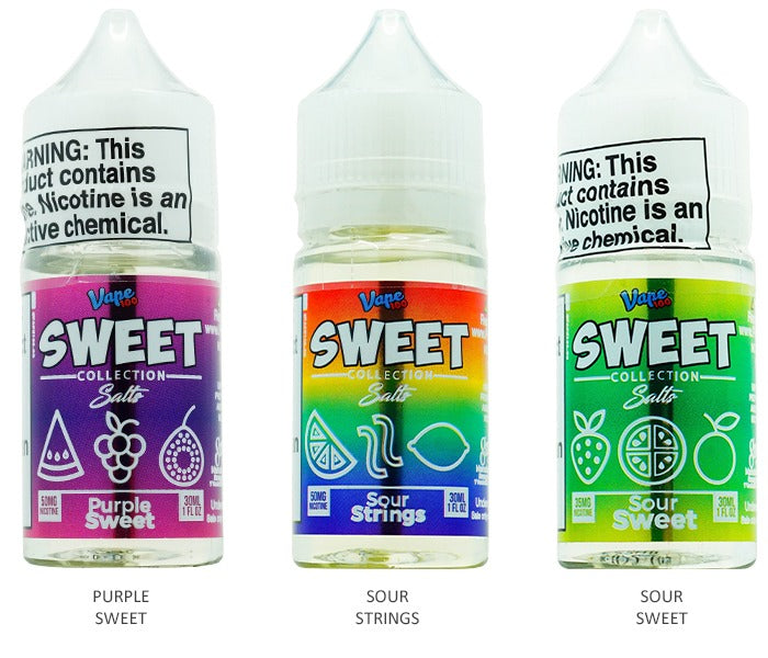 Vape 100 Sweet Salt Series E-Liquid 30mL (Salt Nic) | Group Photo