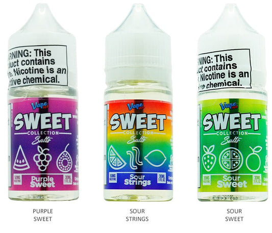 Vape 100 Sweet Salt Series E-Liquid 30mL (Salt Nic) | Group Photo