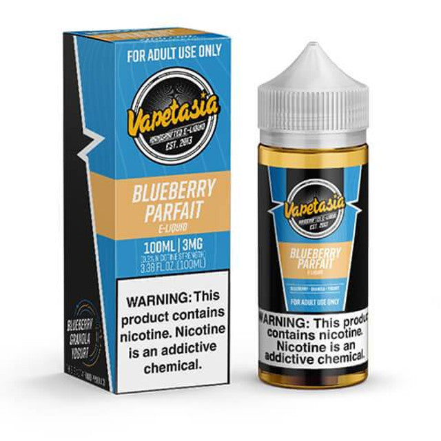 Vapetasia Series E-Liquid (Freebase) | 100mL | 3mg | Blueberry Parfait with packaging
