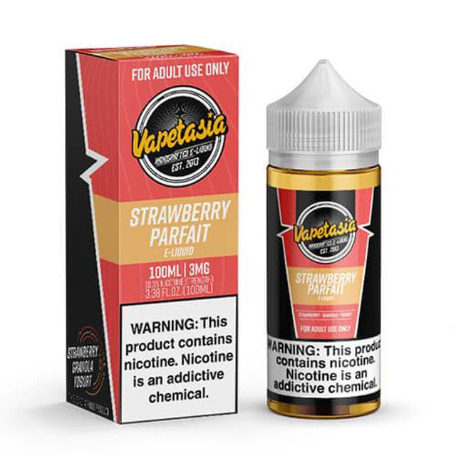 Vapetasia Series E-Liquid (Freebase) | 100mL | 3mg | Strawberry Parfait with packaging