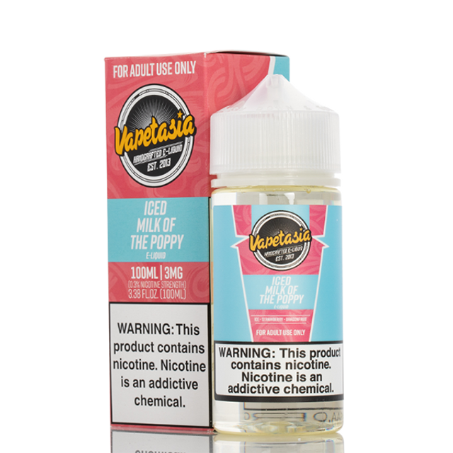 Vapetasia Series E-Liquid (Freebase) | 100mL | 3mg | Iced Milk of the Poppy with packaging
