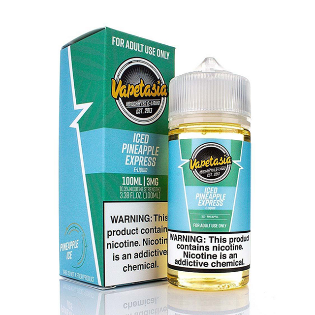Vapetasia Series E-Liquid (Freebase) | 100mL | 3mg | Iced Pineapple Express with packaging