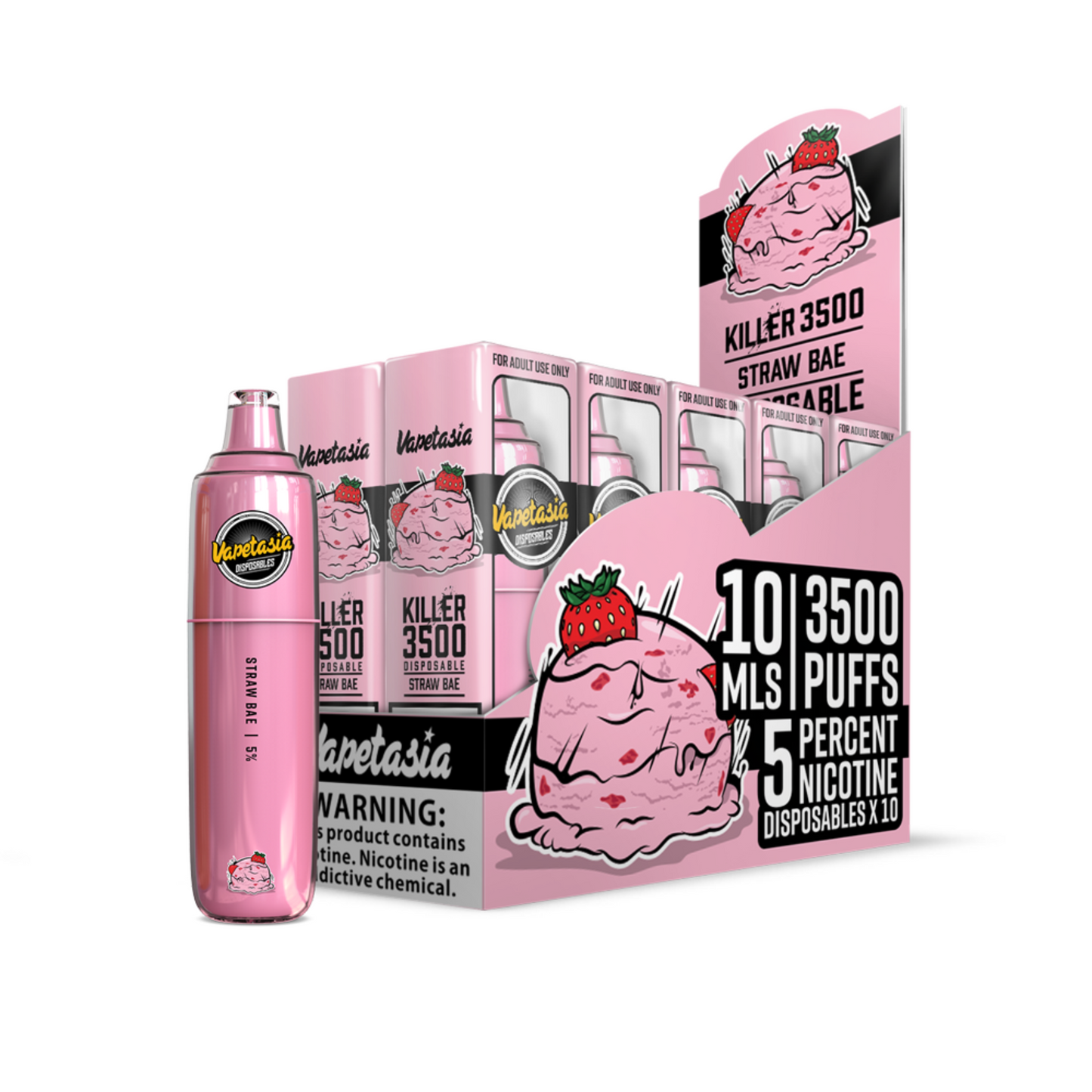 Vapetasia Killer Fruits Disposable 3500 Puffs 10mL 50mg | MOQ 10 | Straw bae with Packaging