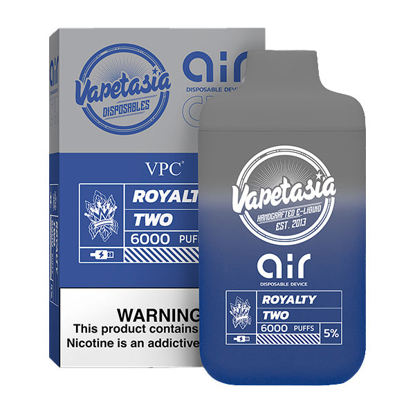 Vapetasia x Air Disposable | 6000 Puffs  | 11mL | 50mg | MOQ 10 | Royalty Two with Packaging