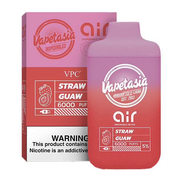 Vapetasia x Air Disposable | 6000 Puffs  | 11mL | 50mg | MOQ 10 | Straw Guaw with Packaging