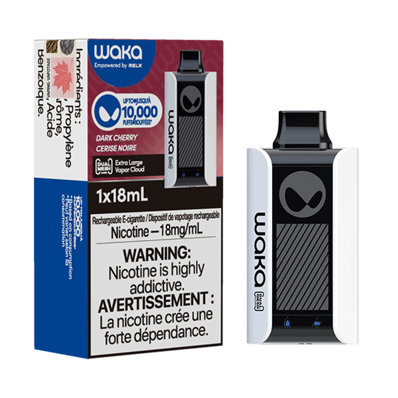 WAKA SoPro PA10000 Disposable | 10,000 Puffs | 18mL | 50mg | MOQ 10 | Dark Cherry with Packaging