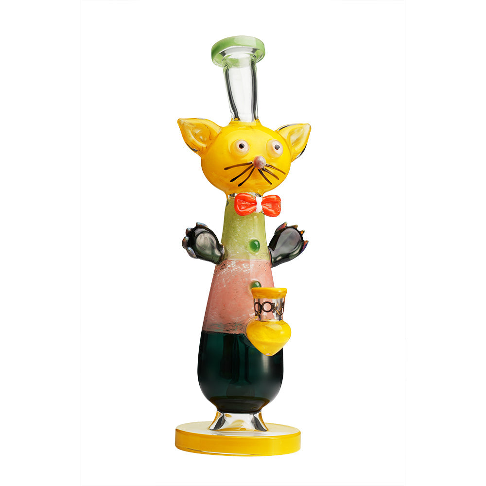 Lookah 12″ Cute Cat Gentleman Water Pipe (WPC1207) - Yellow