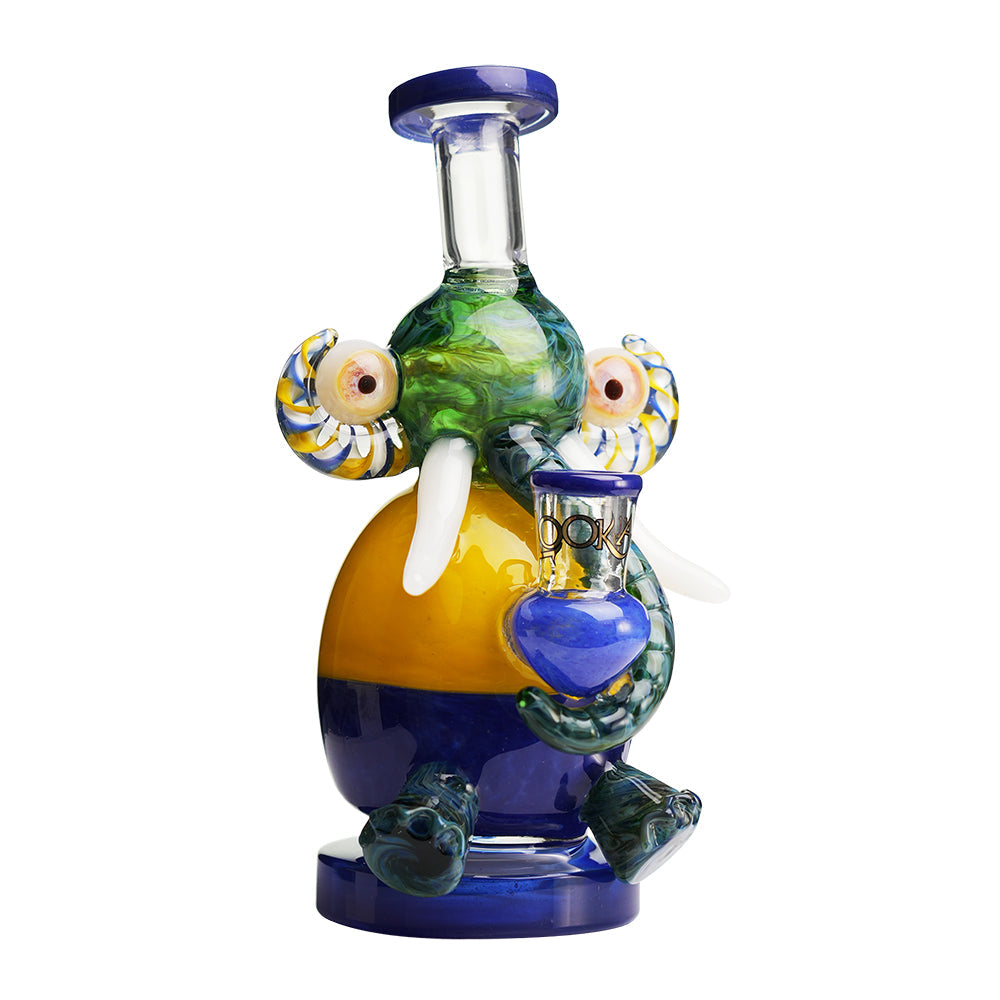 Lookah 9″ Mini Multicolored Elephant Dab Rig (WPC1209) - Dark Blue