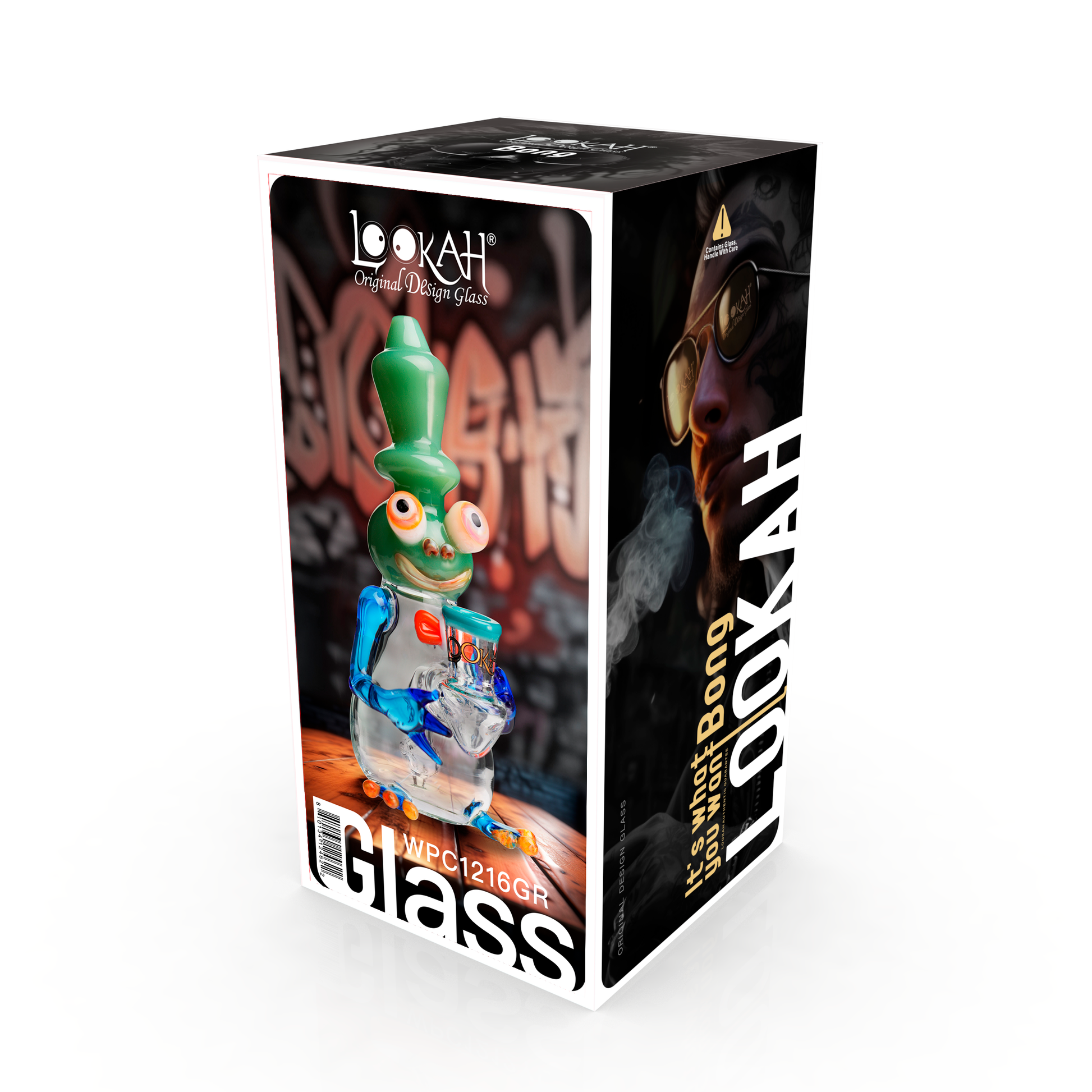 Lookah 10” Cool Frog Dab Rig (WPC1216) - Green packaging