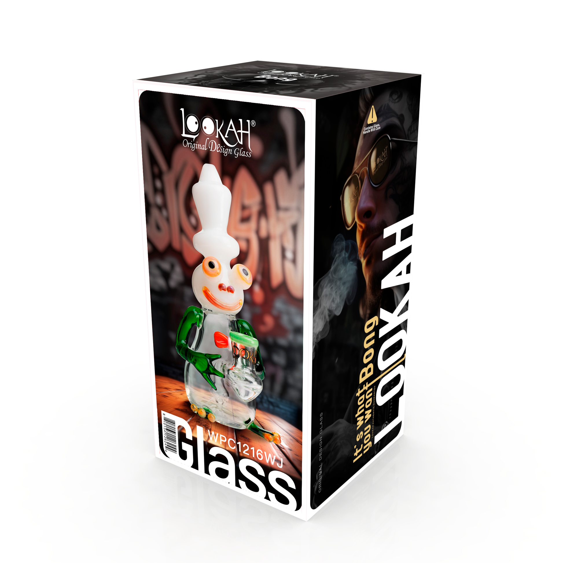 Lookah 10” Cool Frog Dab Rig (WPC1216) - White Jade packaging