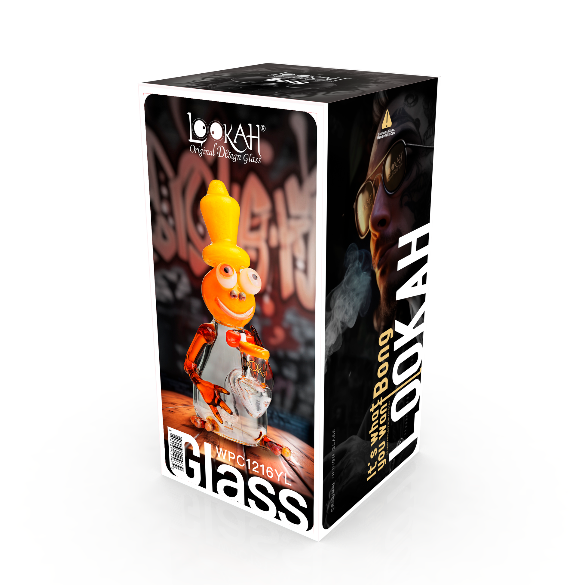 Lookah 10” Cool Frog Dab Rig (WPC1216) - Yellow packaging