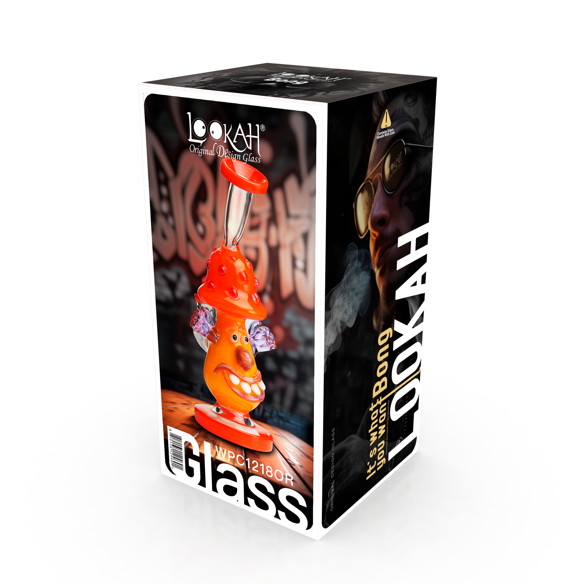 Lookah 11” Cute Clown Mushroom Dab Rig (WPC1218) - Orange packaging