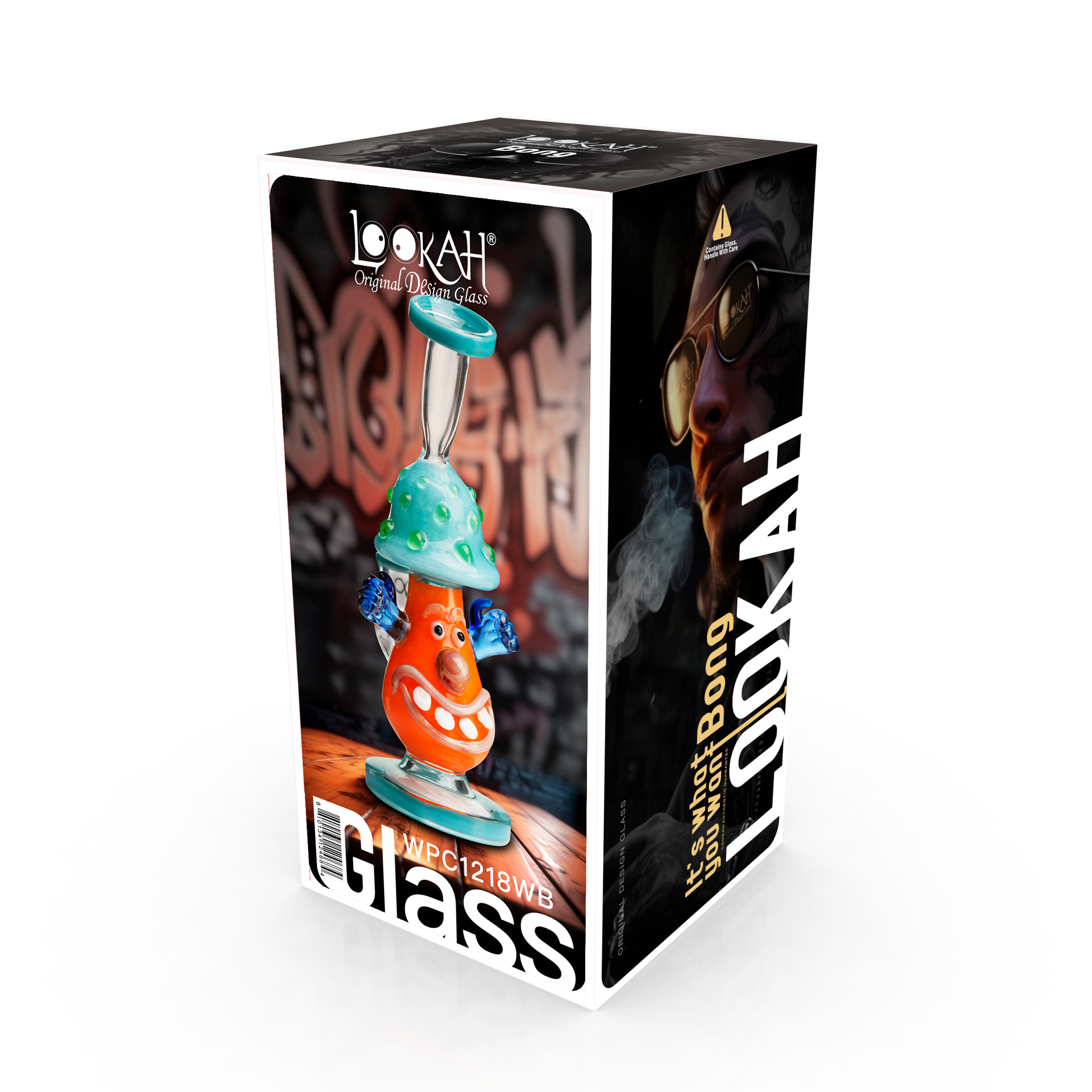 Lookah 11” Cute Clown Mushroom Dab Rig (WPC1218) - Wathet Blue packaging