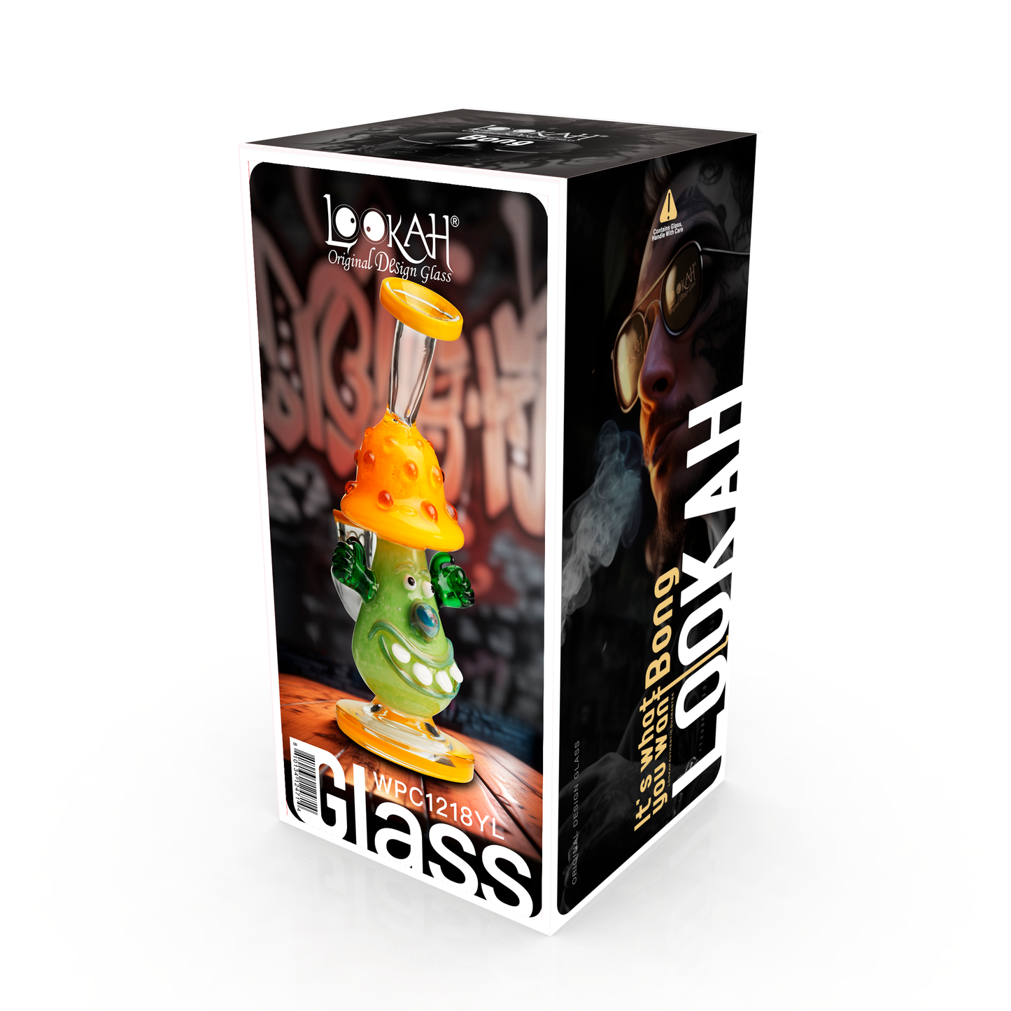 Lookah 11” Cute Clown Mushroom Dab Rig (WPC1218) - Yellow packaging