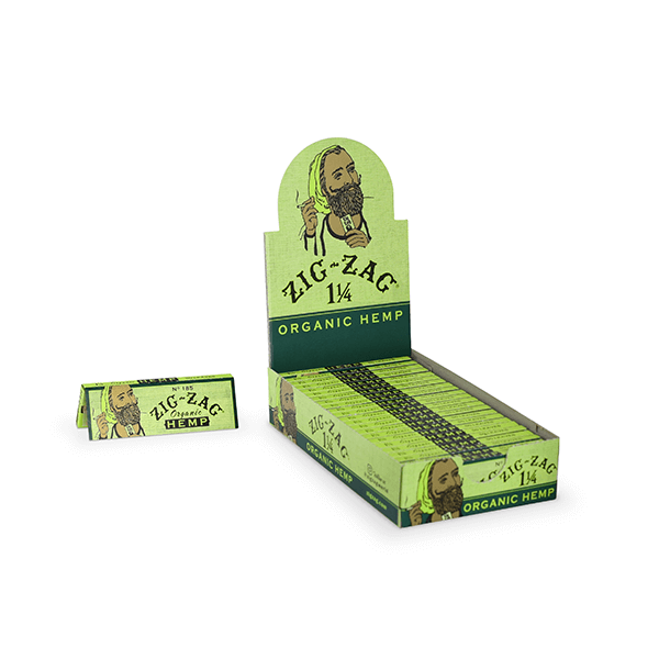 Zig-Zag Rolling Papers Carton (24pc Unit)-1 1/4 Organic Hemp Carton

