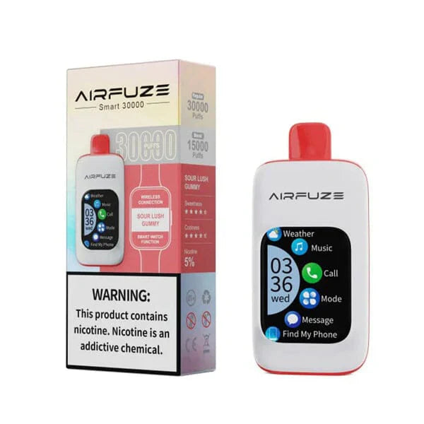 AIRFUZE Smart-Phone Disposable | 30000 Puffs | 20mL | 50mg | MOQ 5 | Sour Lush Gummy with Packaging