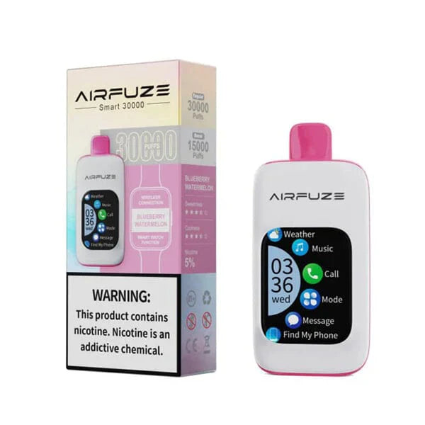 AIRFUZE Smart-Phone Disposable | 30000 Puffs | 20mL | 50mg | MOQ 5 | Blueberry Watermelon with Packaging