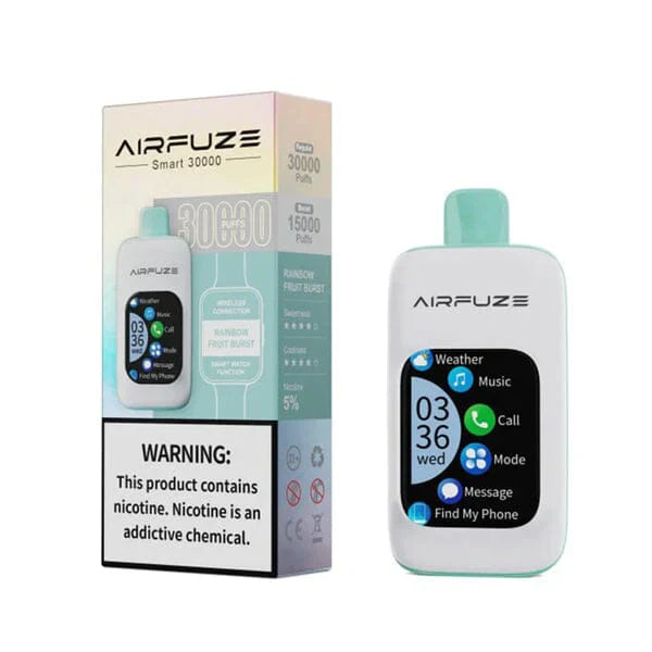 AIRFUZE Smart-Phone Disposable | 30000 Puffs | 20mL | 50mg | MOQ 5 | Rainbow Fruit Burst with Packaging