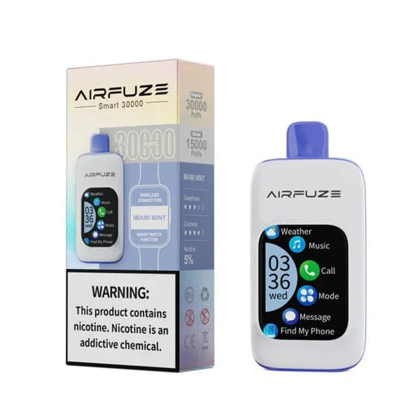AIRFUZE Smart-Phone Disposable | 30000 Puffs | 20mL | 50mg | MOQ 5 | Miami Mint with Packaging