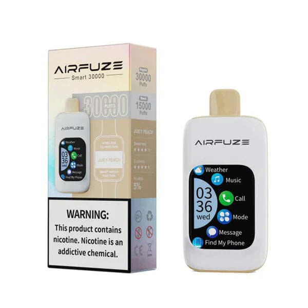 AIRFUZE Smart-Phone Disposable | 30000 Puffs | 20mL | 50mg | MOQ 5 | Juicy Peach with Packaging