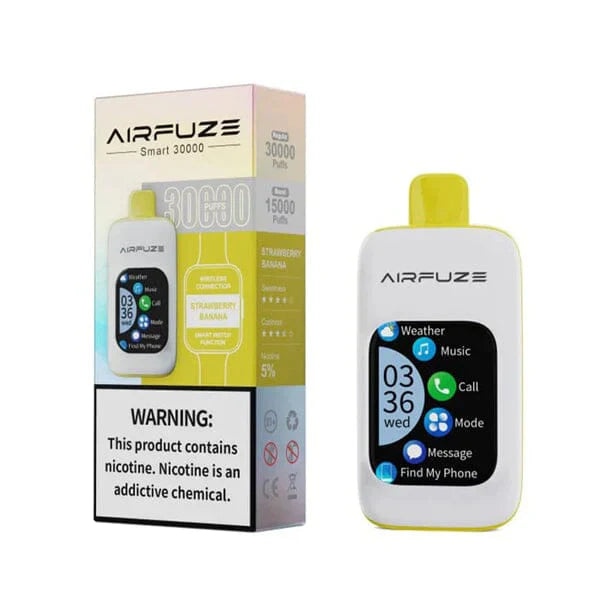 AIRFUZE Smart-Phone Disposable | 30000 Puffs | 20mL | 50mg | MOQ 5 | Strawberry Banana with Packaging