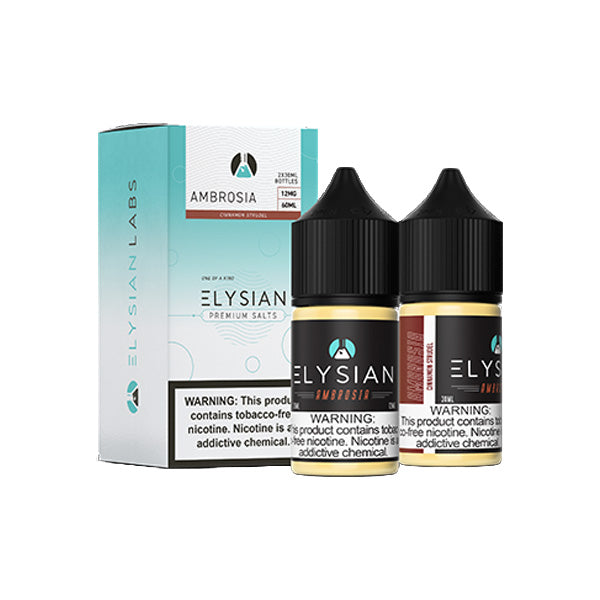 Elysian Salt Series E-Liquid | x2-30mL | (Salt Nic) | 12mg | Ambrosia with packaging
