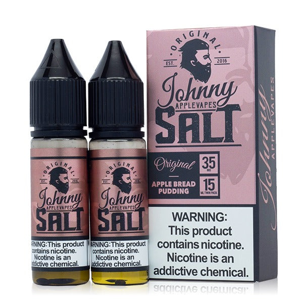 Johnny AppleVapes Salt Series E-Liquid | x2-15mL | 35mg | Apple Bread Pudding with packaging