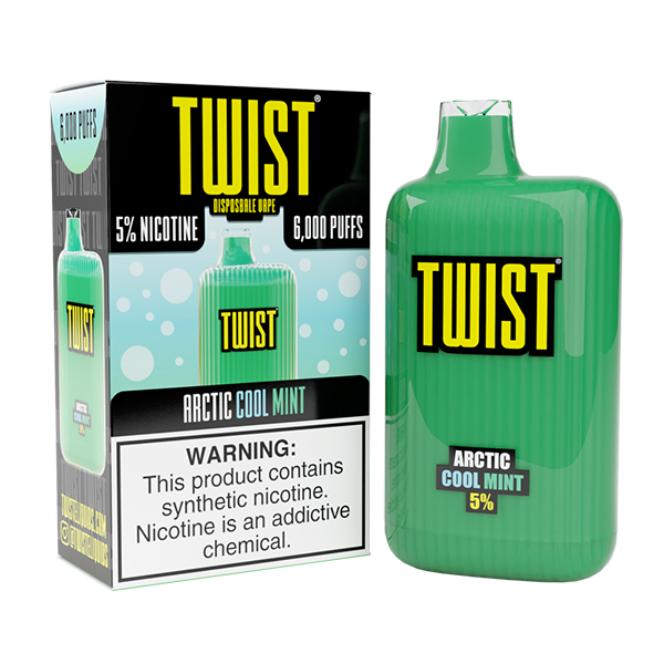 Twist Disposable 6000 | 15mL | 50mg | MOQ 10 | Arctic Cool Mint with packaging