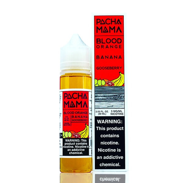 Pachamama TFN Series E-Liquid | 60mL | 3mg | Freebase | Blood Orange Banana Gooseberry with packaging