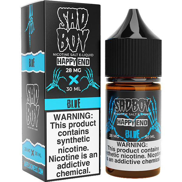 Sadboy Salt Series E-Liquid | 30mL (Salt Nic) | 28mg | Happy End Blue with packaging