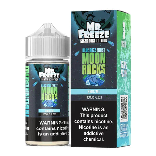 Mr. Freeze TFN Series E-Liquid | 100mL | 3mg | Freebase | Blue Razz Frost Moon Rocks with packaging