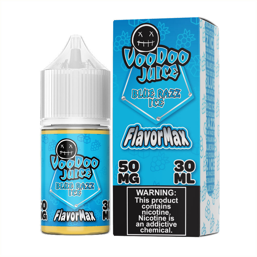 Voodoo Juice FlavorMax Salt Series E-Liquid | 30mL | 50mg | Blue Razz Ice with packaging