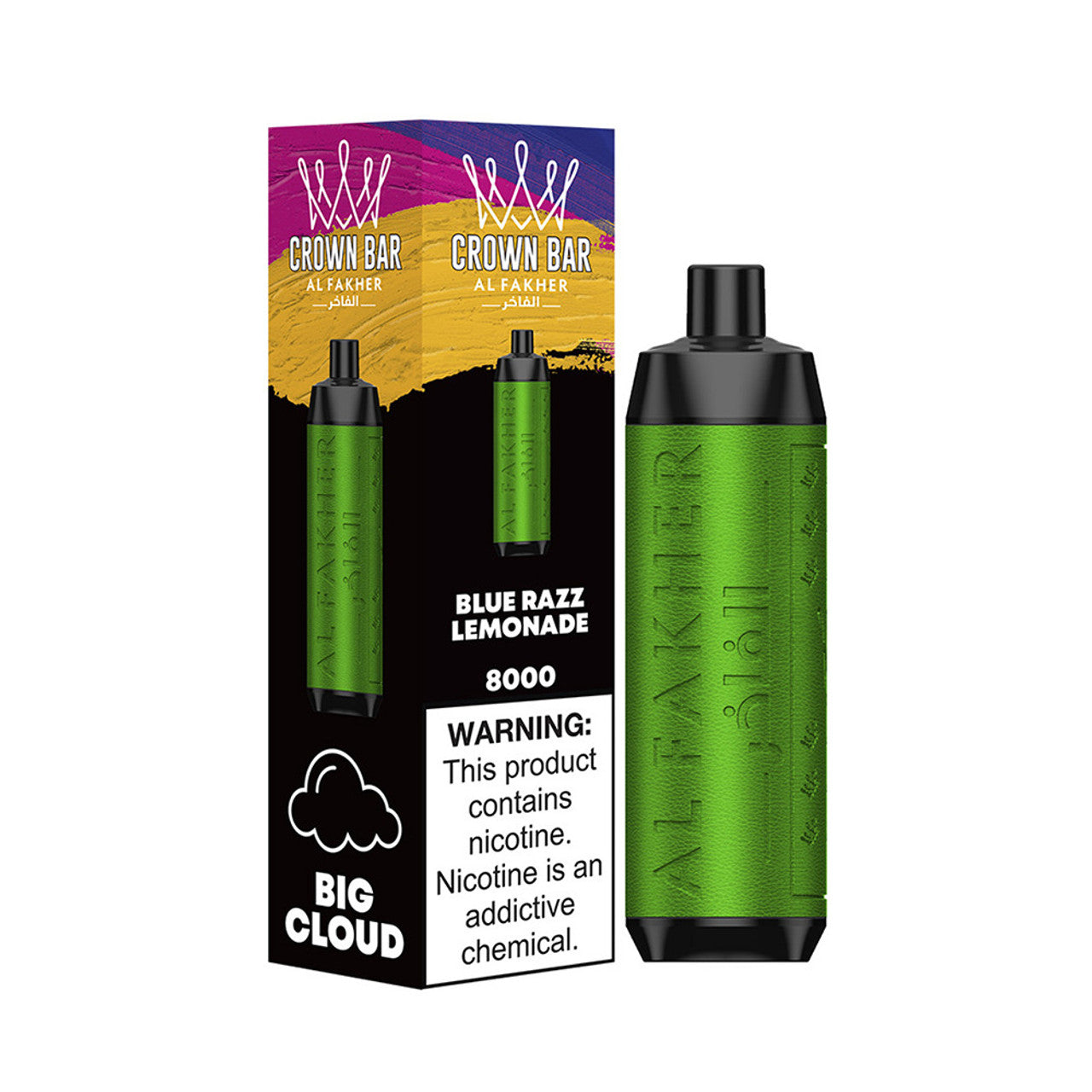 Crown Bar AF8000 Disposable | 8000 Puffs | 18mL | 50mg | MOQ 10 | Blue Razz Lemonade with Packaging 