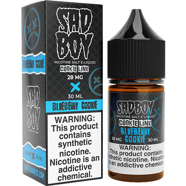 Sadboy Salt Series E-Liquid | 30mL (Salt Nic) | 28mg | Blueberry cookie with packaging