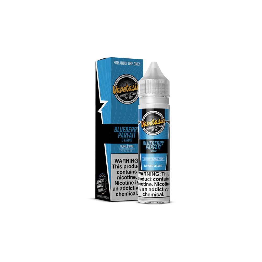 Vapetasia E-Liquid | 60mL | 3mg | Blueberry Parfait with packaging
